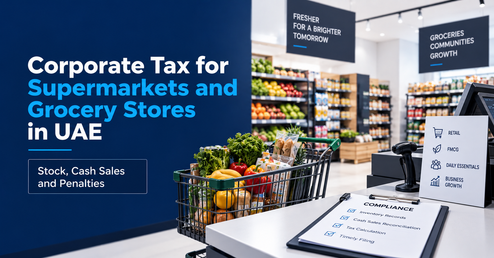 Corporate Tax for Supermarkets and Grocery Stores in UAE: Stock, Cash Sales and Penalties