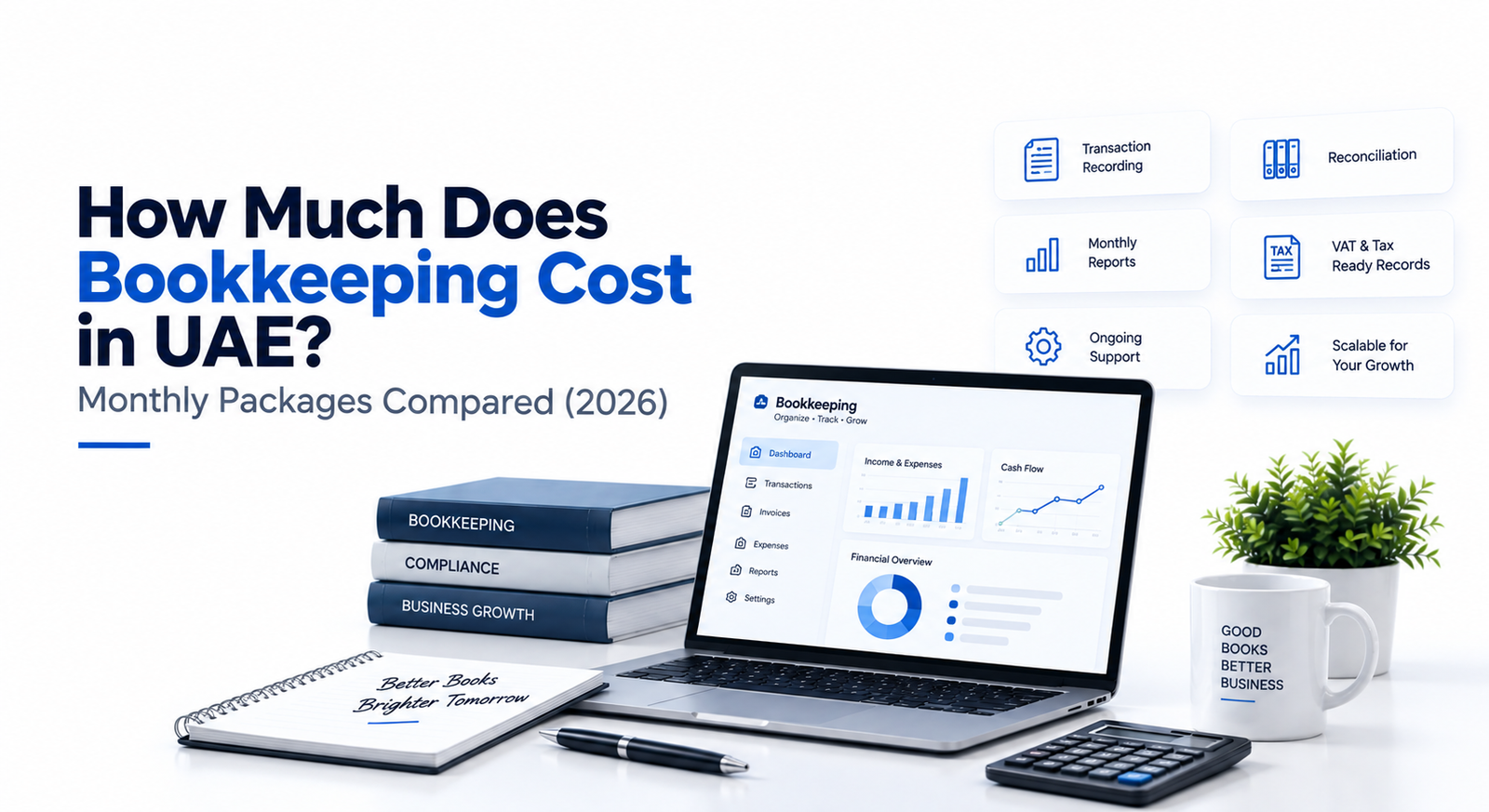 How Much Does Bookkeeping Cost in UAE? Monthly Packages Compared (2026)