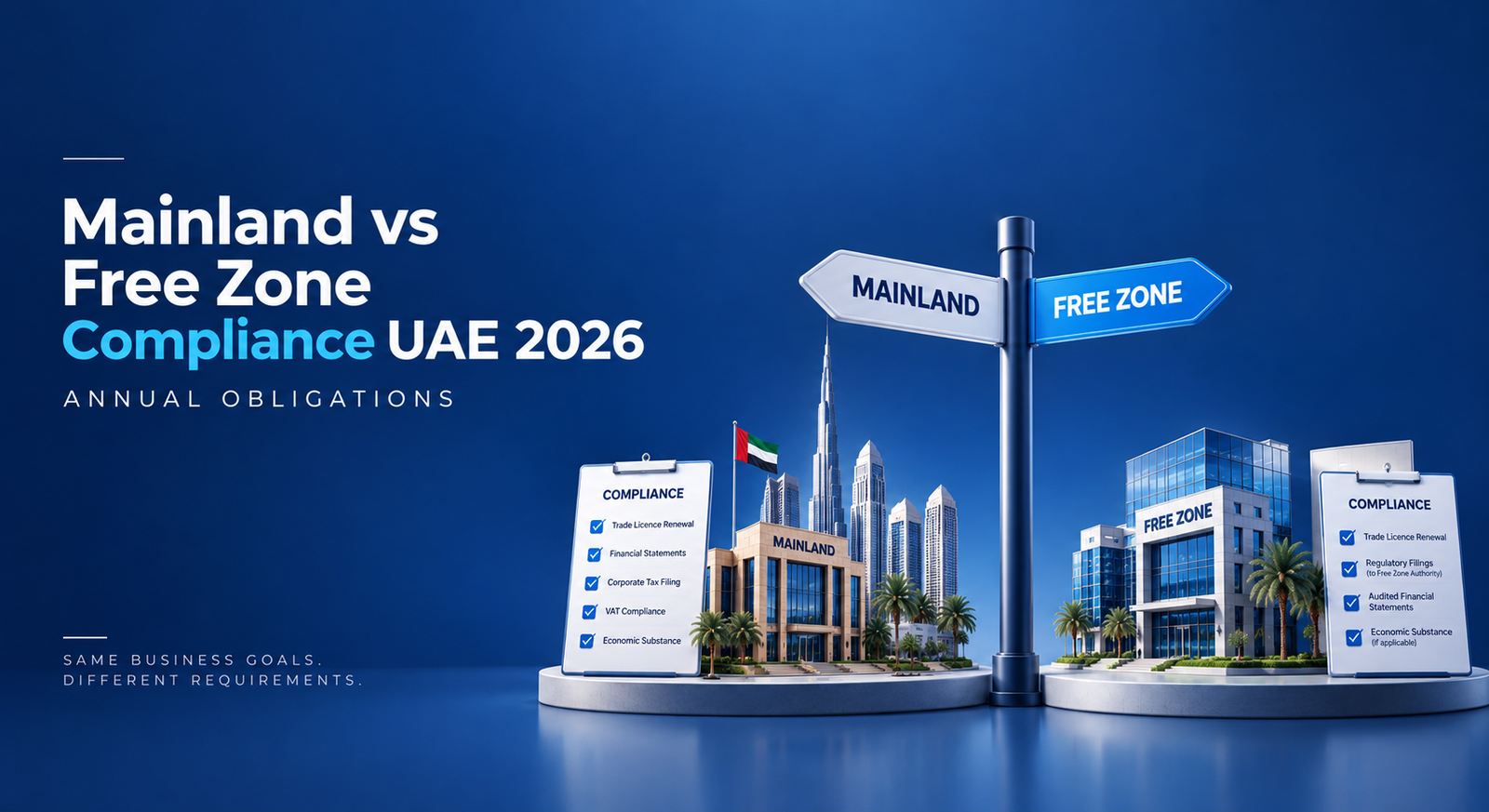 Mainland vs Free Zone Compliance UAE 2026: Annual Obligations